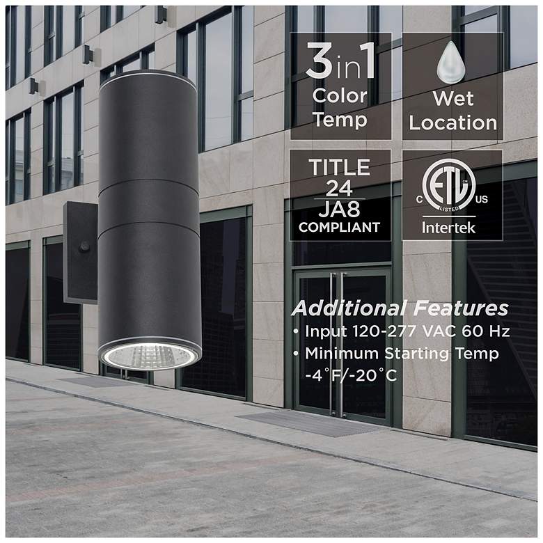 Image 3 Everly 4.25" Wide Satin Nickel Adjustable CCT Outdoor LED Ceiling Ligh more views