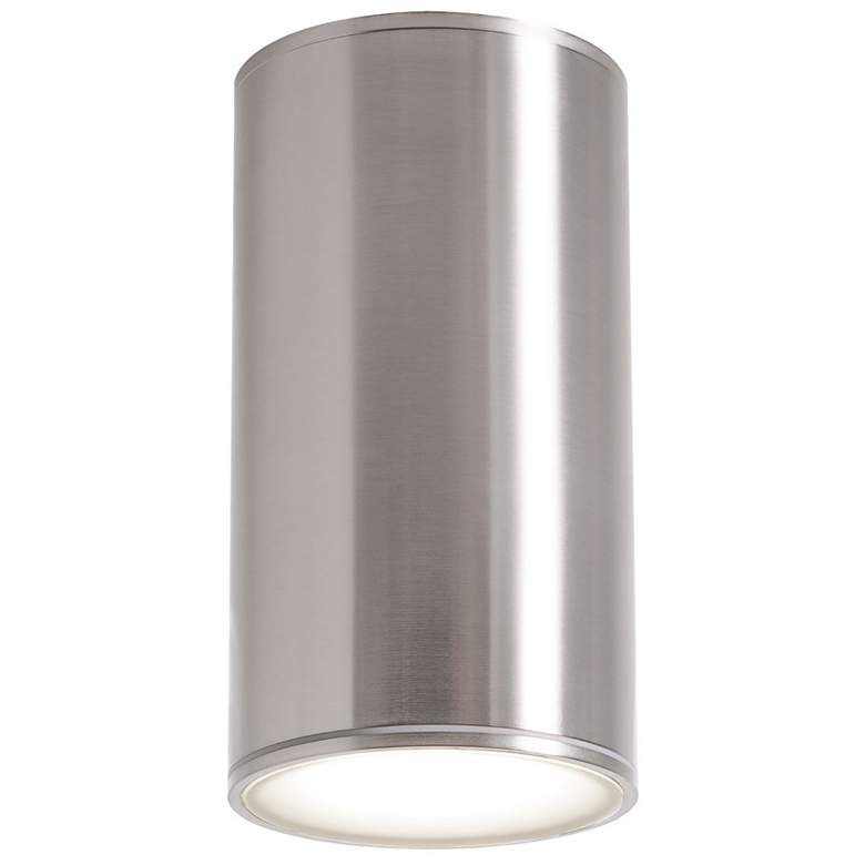 Image 1 Everly 4.25" Wide Satin Nickel Adjustable CCT Outdoor LED Ceiling Ligh