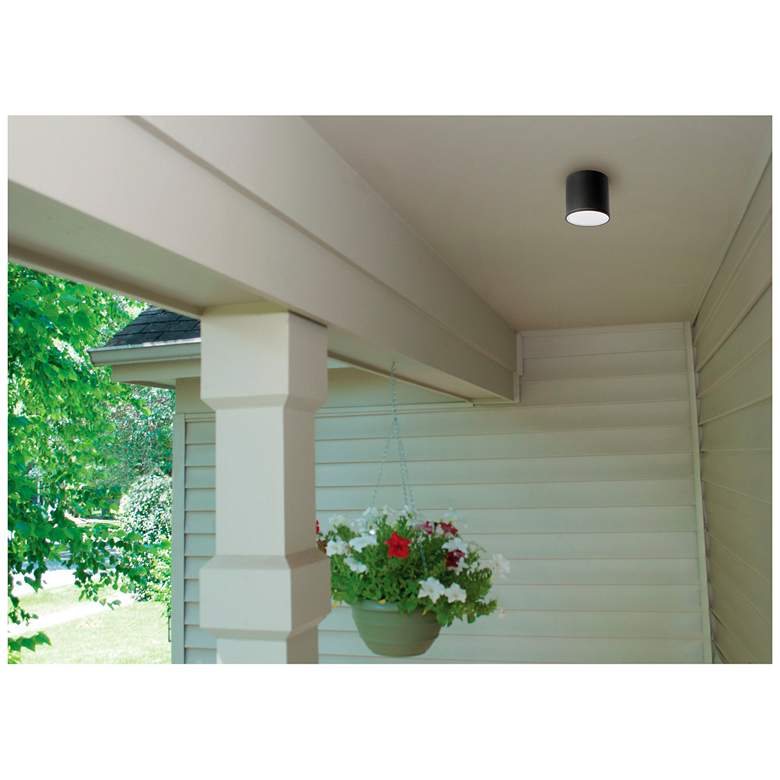 Image 3 Everly 4 1/4" Wide Black LED Outdoor Ceiling Light more views