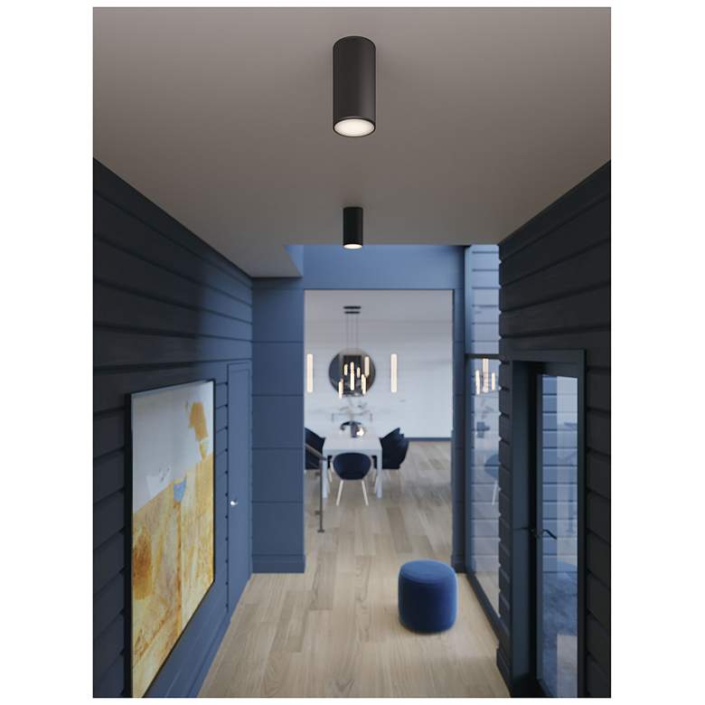 Image 2 Everly 4 1/4" Wide Black LED Outdoor Ceiling Light more views