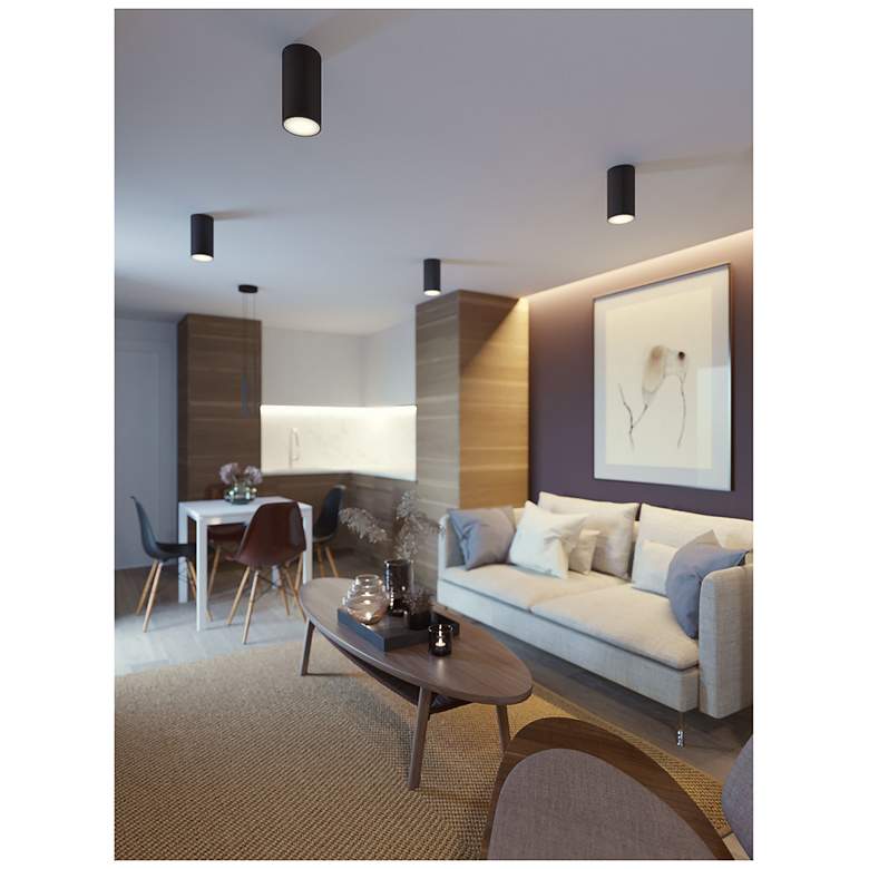 Image 3 Everly 4 1/4" Wide Black LED Outdoor Ceiling Light more views