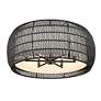 4_Everly 6-Light Semi-Flush in Matte Black with Modern Black Rattan more views