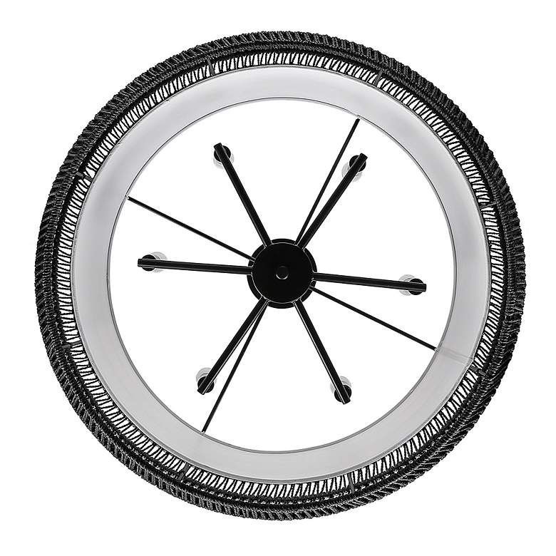 Image 5 Everly 6-Light Semi-Flush in Matte Black with Modern Black Rattan more views