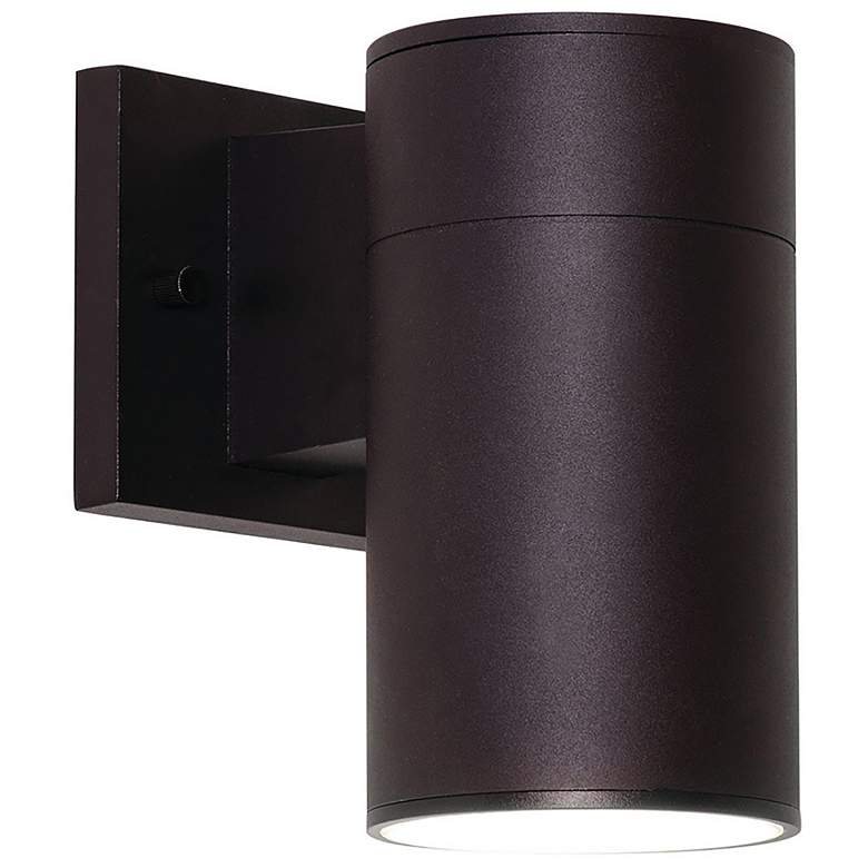Image 1 Everly 8" High Black Adjustable CCT Outdoor LED Wall Sconce