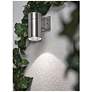 Thumbnail3 of Everly 8" High Satin Nickel Adjustable CCT Outdoor LED Wall Sconce more views