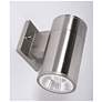 Thumbnail4 of Everly 8" High Satin Nickel Adjustable CCT Outdoor LED Wall Sconce more views