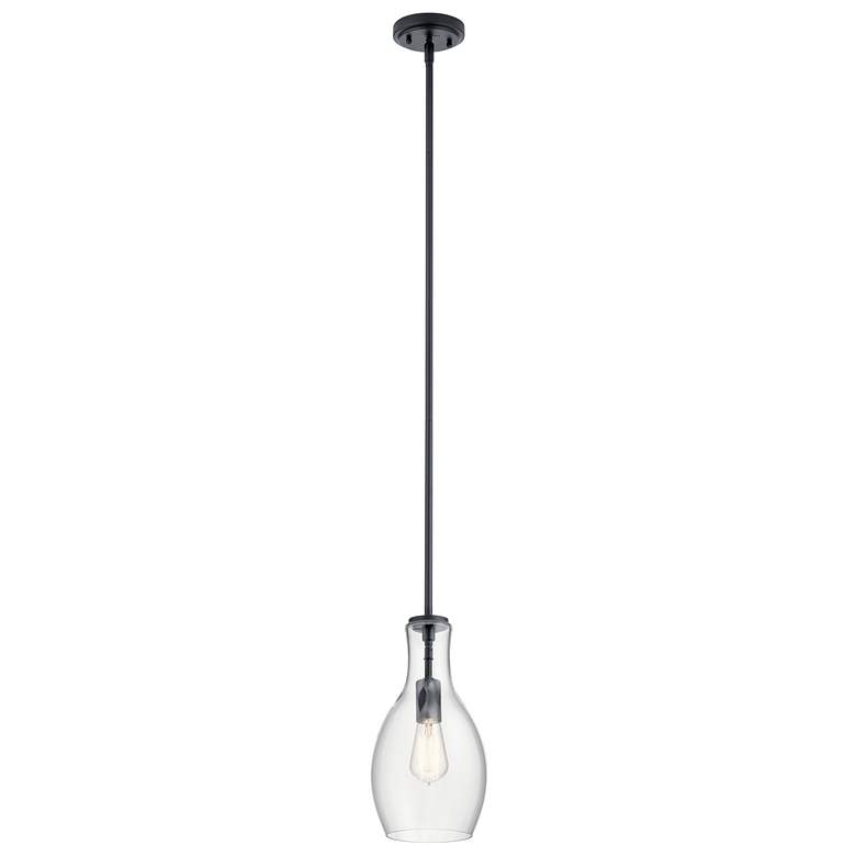 Image 1 Everly Black Pendant 1 Light