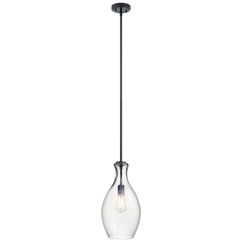 Image 1 Everly Mini Pendant Black/Clear Glass
