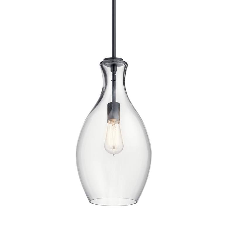 Image 2 Everly Mini Pendant Black/Clear Glass more views
