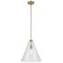 Everly Natural Brass Cone Clear Pendant 1Lt