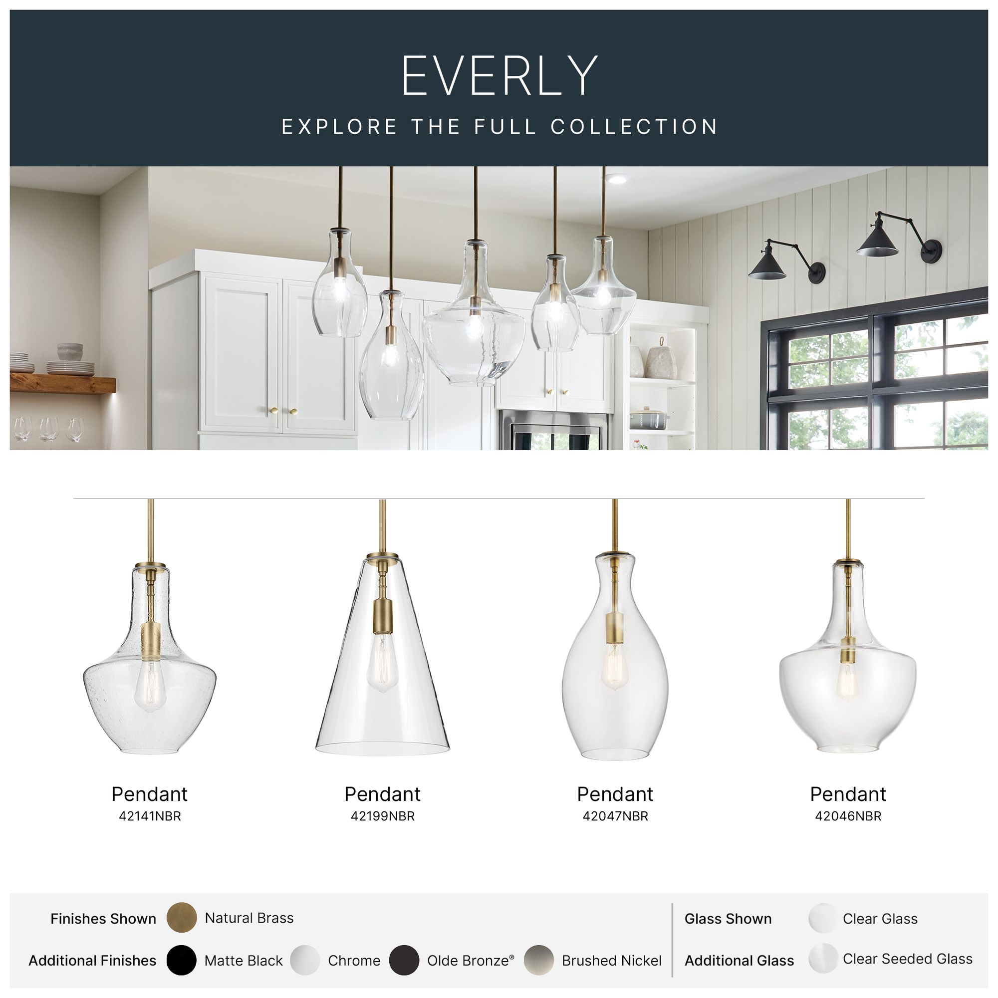 Everly Natural Brass Pendant 1Lt