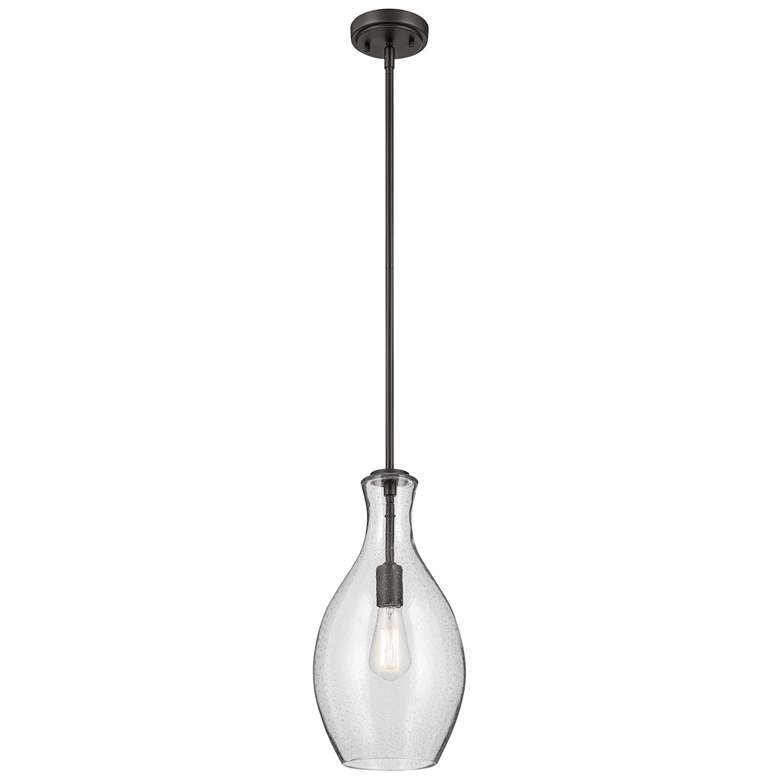 Image 1 Everly Olde Bronze Bell Clear Seeded Pendant 1Lt