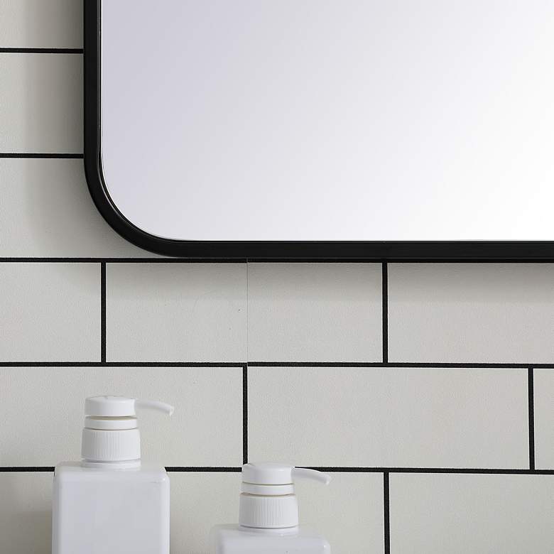 Image 5 Evermore Black 24" x 36" Rounded Edge Vanity Wall Mirror more views