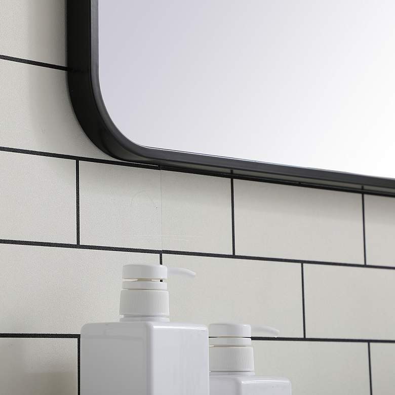Image 6 Evermore Black 24" x 36" Rounded Edge Vanity Wall Mirror more views