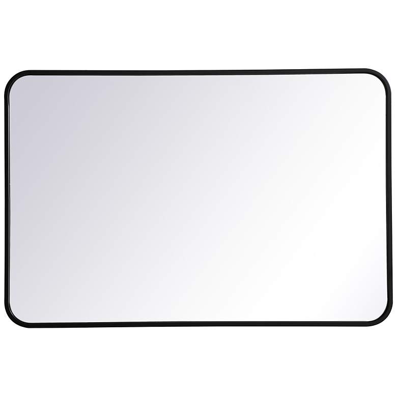 Image 7 Evermore Black 24" x 36" Rounded Edge Vanity Wall Mirror more views