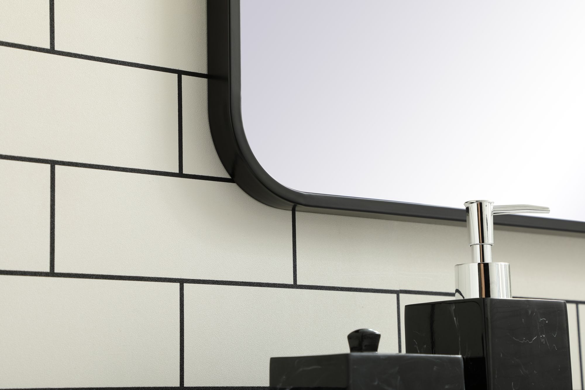 Image 5 Evermore Black 36" x 30" Rectangular Vanity Wall Mirror more views