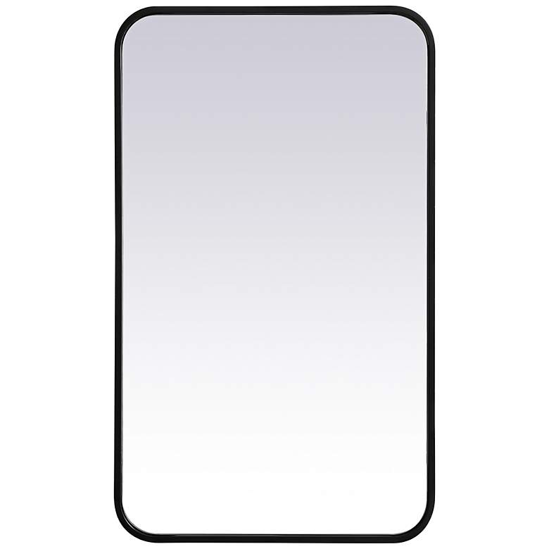 Image 2 Evermore Black Metal 18" x 30" Rectangular Wall Mirror