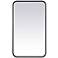 Evermore Black Metal 18" x 30" Rectangular Wall Mirror