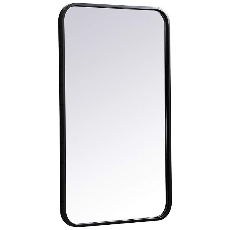 Image 6 Evermore Black Metal 18" x 30" Rectangular Wall Mirror more views