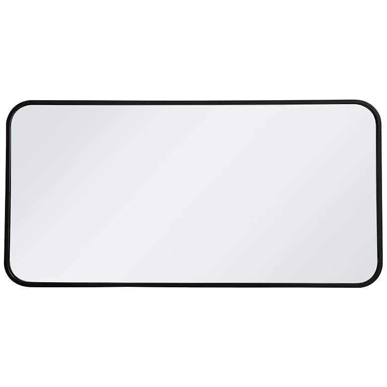 Image 7 Evermore Black Metal 18" x 36" Vanity Wall Mirror more views