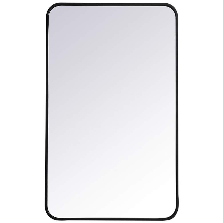 Image 1 Evermore Black Metal 22 inch x 36 inch Rectangular Wall Mirror
