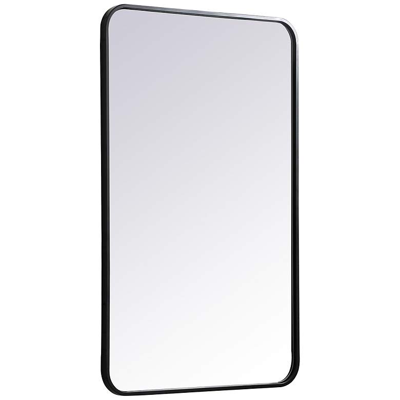 Image 4 Evermore Black Metal 22 inch x 36 inch Rectangular Wall Mirror more views