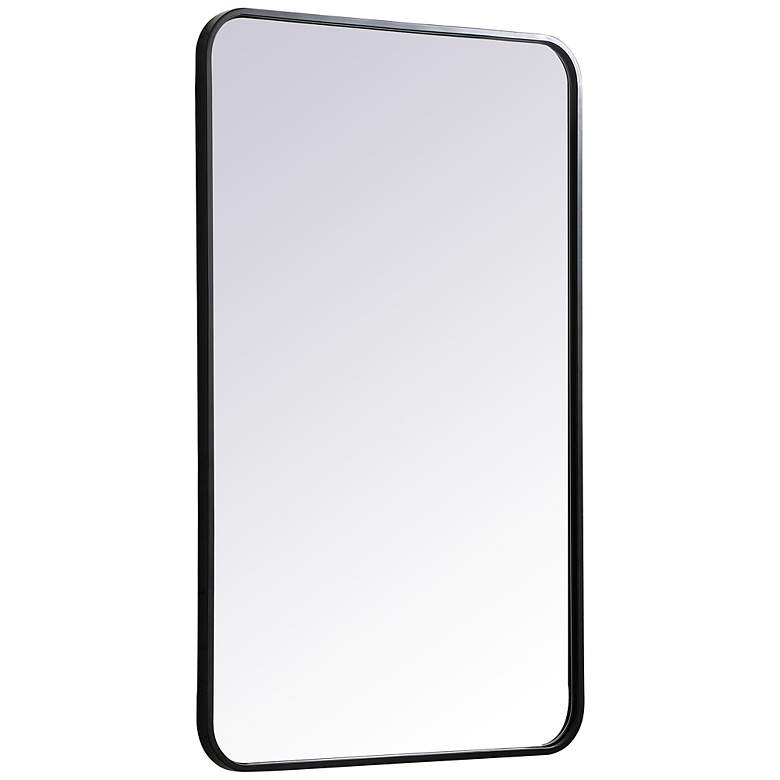 Image 4 Evermore Black Metal 22" x 36" Rectangular Wall Mirror more views