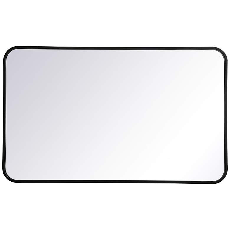 Image 6 Evermore Black Metal 22" x 36" Rectangular Wall Mirror more views