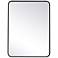 Evermore Black Metal 24" x 32" Rectangular Wall Mirror