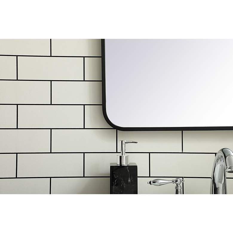 Image 4 Evermore Black Metal 24" x 32" Rectangular Wall Mirror more views