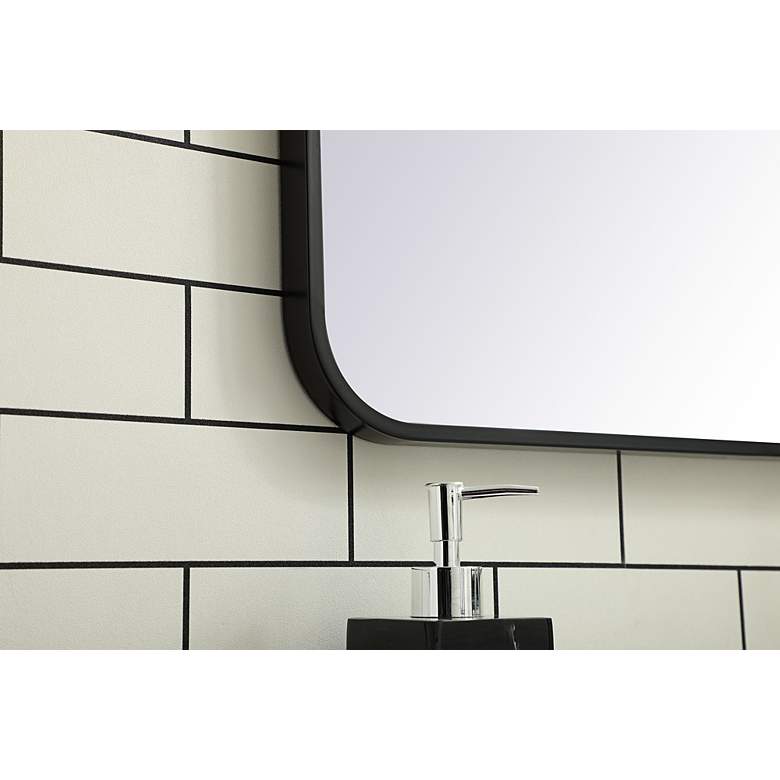 Image 5 Evermore Black Metal 24" x 32" Rectangular Wall Mirror more views
