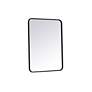 Evermore Black Metal 24" x 32" Rectangular Wall Mirror