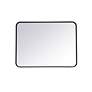 Evermore Black Metal 24" x 32" Rectangular Wall Mirror