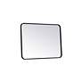 Evermore Black Metal 24" x 32" Rectangular Wall Mirror