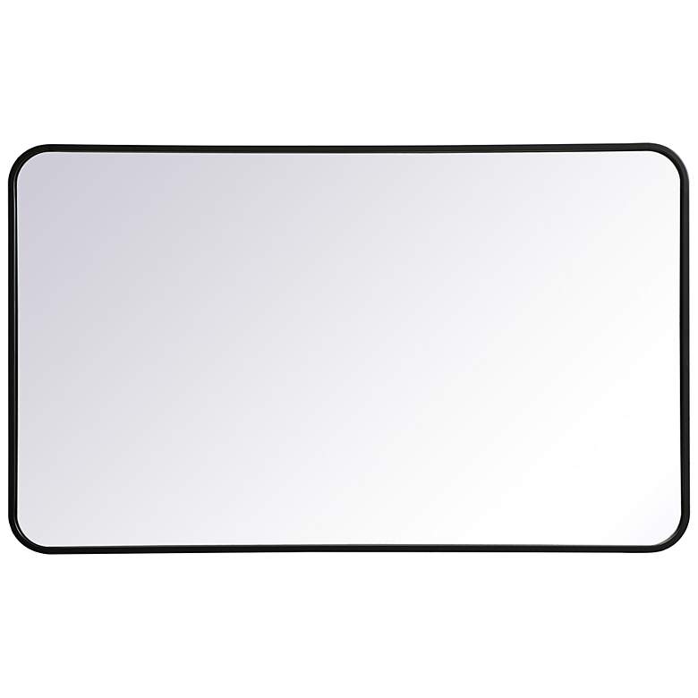 Image 2 Evermore Black Metal 24" x 40" Vanity Wall Mirror