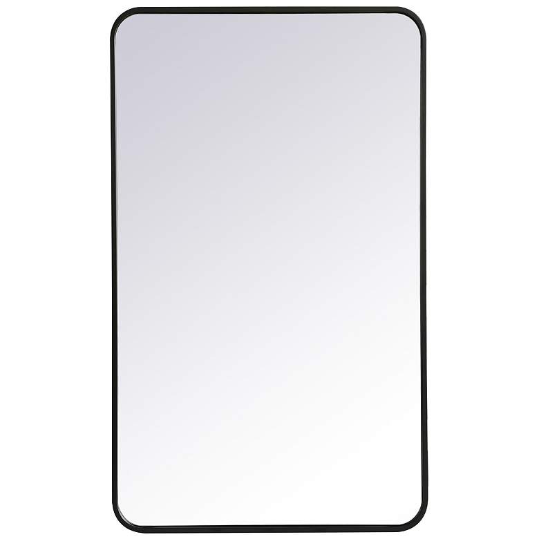 Image 7 Evermore Black Metal 24" x 40" Vanity Wall Mirror more views