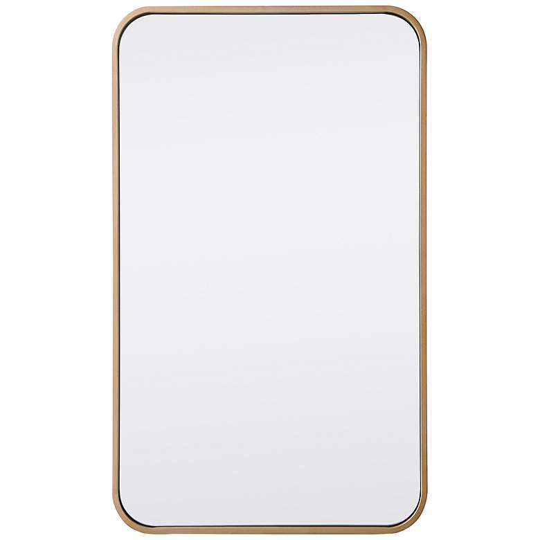 Image 2 Evermore Brass 18" x 30" Rectangular Vanity Wall Mirror