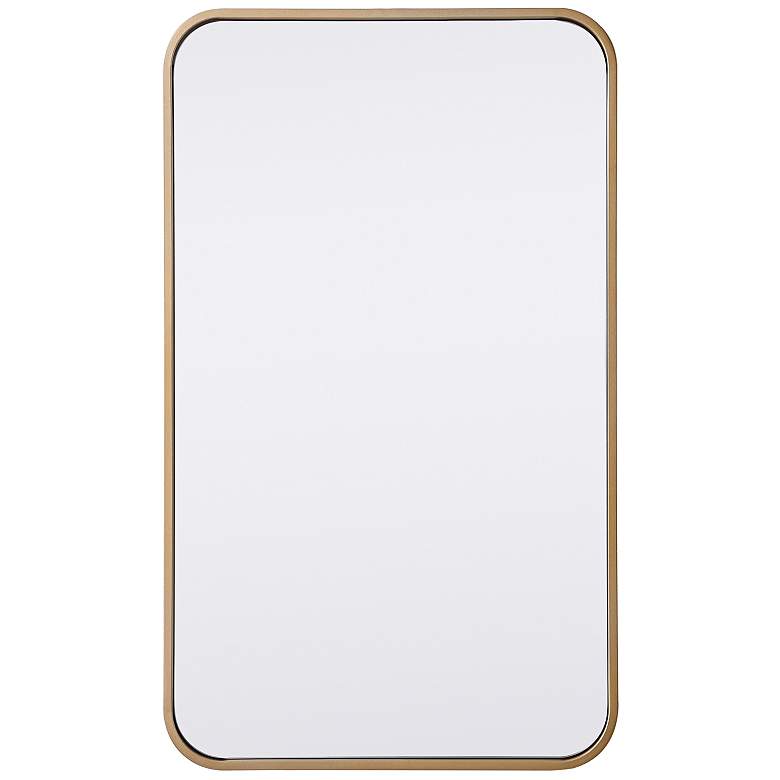 Image 4 Evermore Brass 18" x 30" Rectangular Vanity Wall Mirror more views