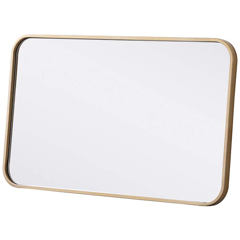 Image 5 Evermore Brass 18" x 30" Rectangular Vanity Wall Mirror more views