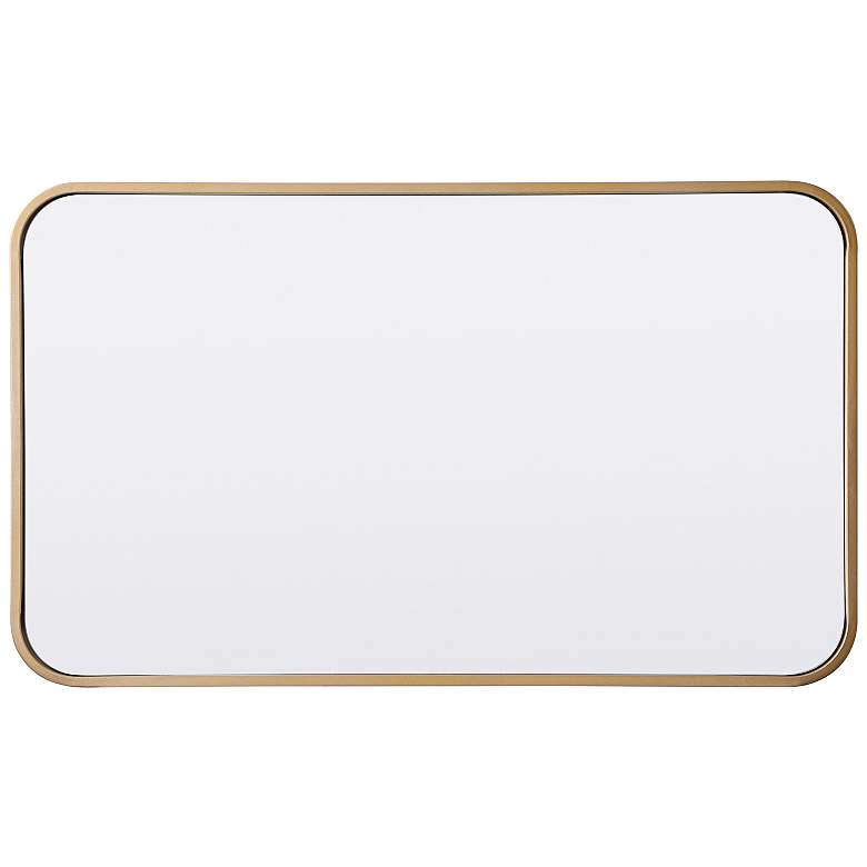 Image 6 Evermore Brass 18" x 30" Rectangular Vanity Wall Mirror more views