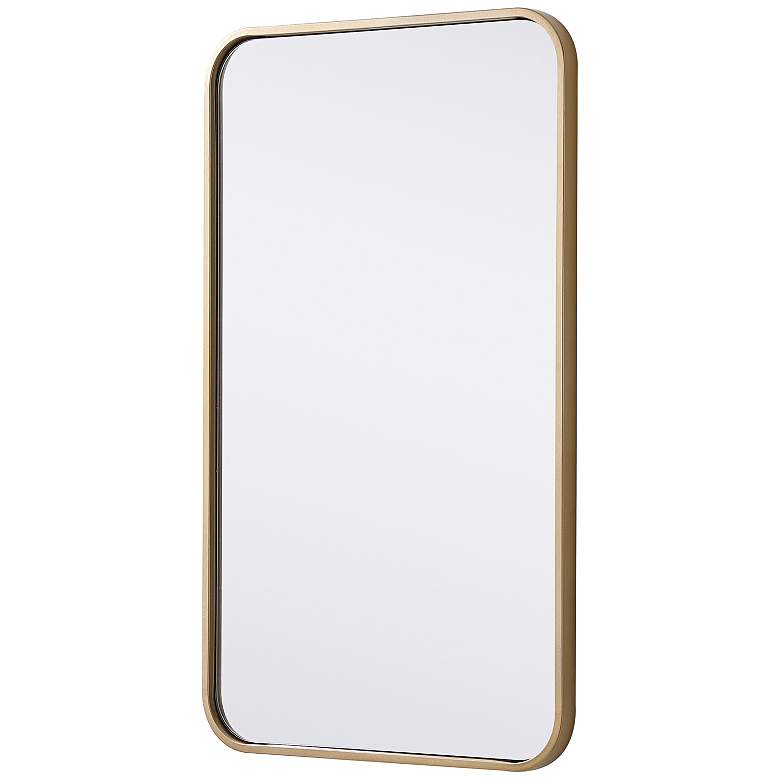 Image 7 Evermore Brass 18" x 30" Rectangular Vanity Wall Mirror more views