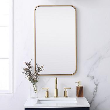Evermore Brass 18" x 30" Rectangular Vanity Wall Mirror