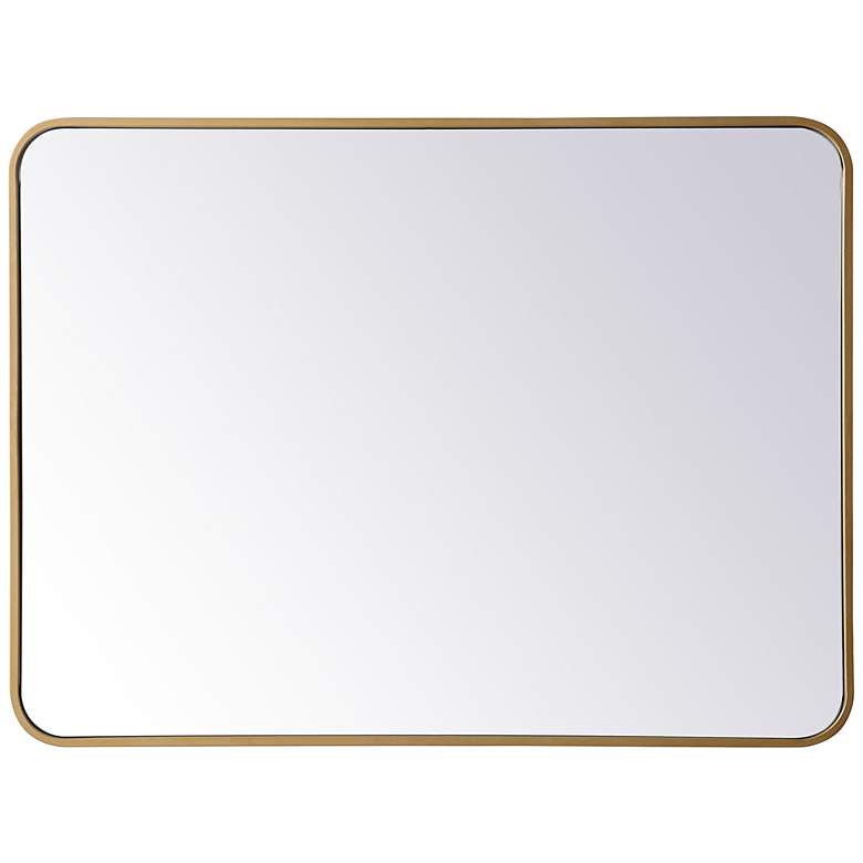 Image 2 Evermore Brass 27" x 36" Rectangular Vanity Wall Mirror