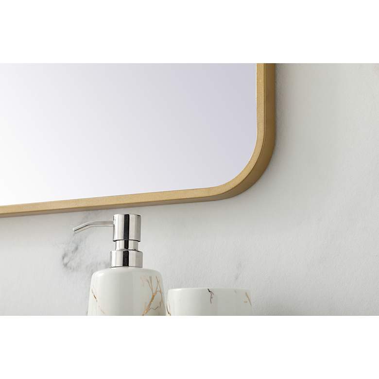 Image 4 Evermore Brass 27" x 36" Rectangular Vanity Wall Mirror more views