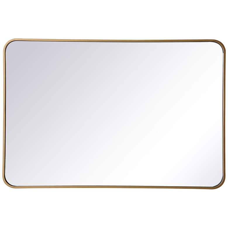 Image 2 Evermore Brass 40" x 27" Rectangular Wall Mirror