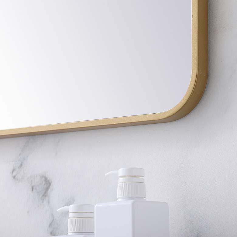 Image 4 Evermore Brass 40" x 27" Rectangular Wall Mirror more views