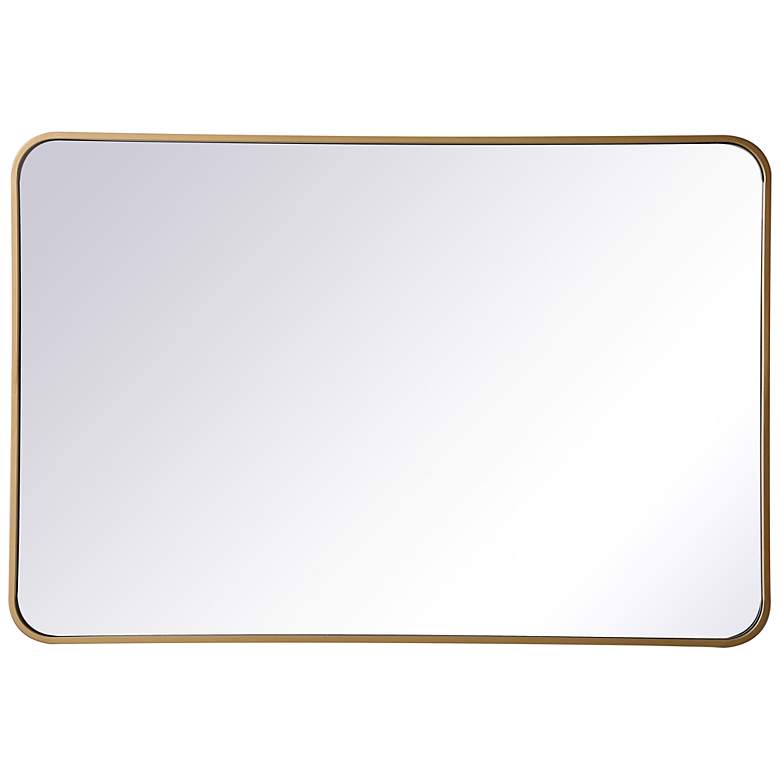 Image 5 Evermore Brass 40" x 27" Rectangular Wall Mirror more views