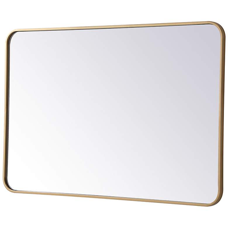 Image 6 Evermore Brass 40" x 27" Rectangular Wall Mirror more views