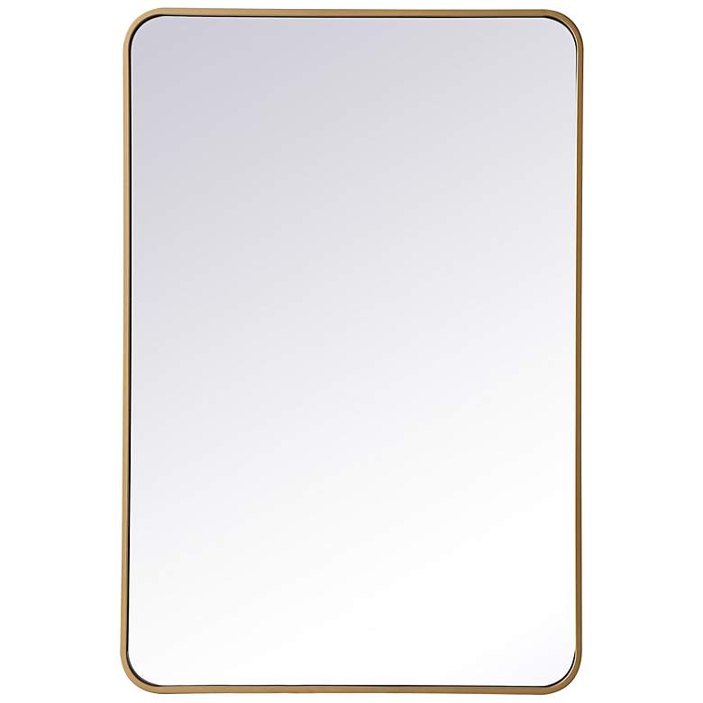 Image 7 Evermore Brass 40" x 27" Rectangular Wall Mirror more views