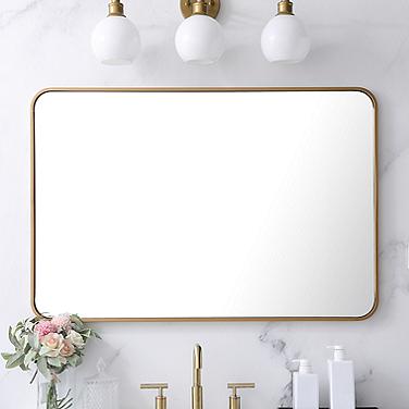 Evermore Brass 40" x 27" Rectangular Wall Mirror